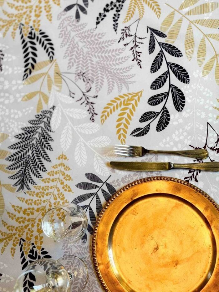 Nappe lou polyester jaune / gris – Image 2