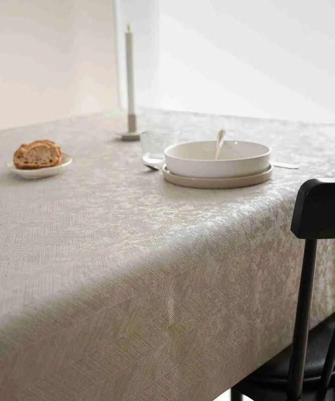 protège table Gomtex sauge - Harmony Beige Gomtex | Ronde des Nappes