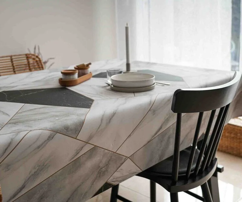protège table Gomtex sauge - Jaspe Gomtex | Ronde des Nappes