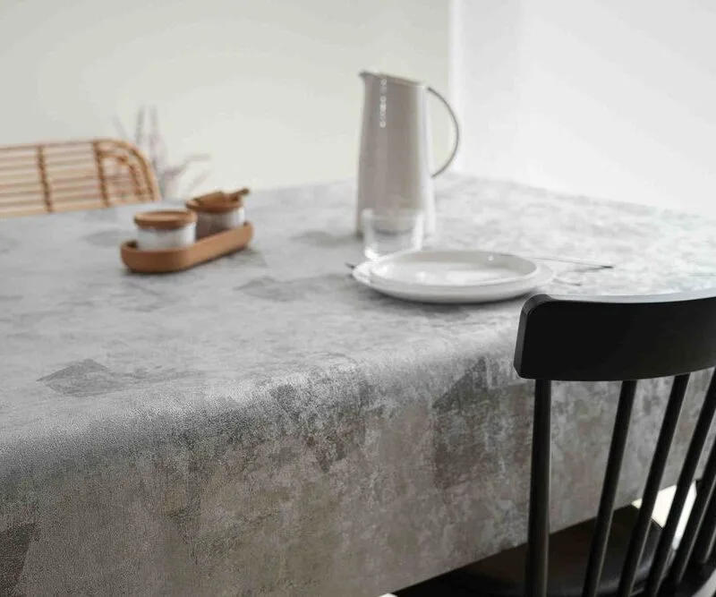 protège table Gomtex sauge - Pretty Argent Gomtex | Ronde des Nappes