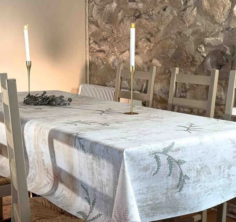 protège table Gomtex sauge - Sauge Gomtex | Ronde des Nappes