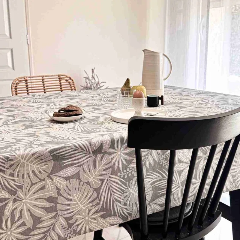 Tissue enduit Bora bora - Tissue Enduit Casopiea Gris | Ronde des Nappes