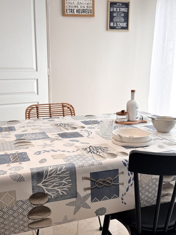 Toile cirée Déco modèle croisic blanc