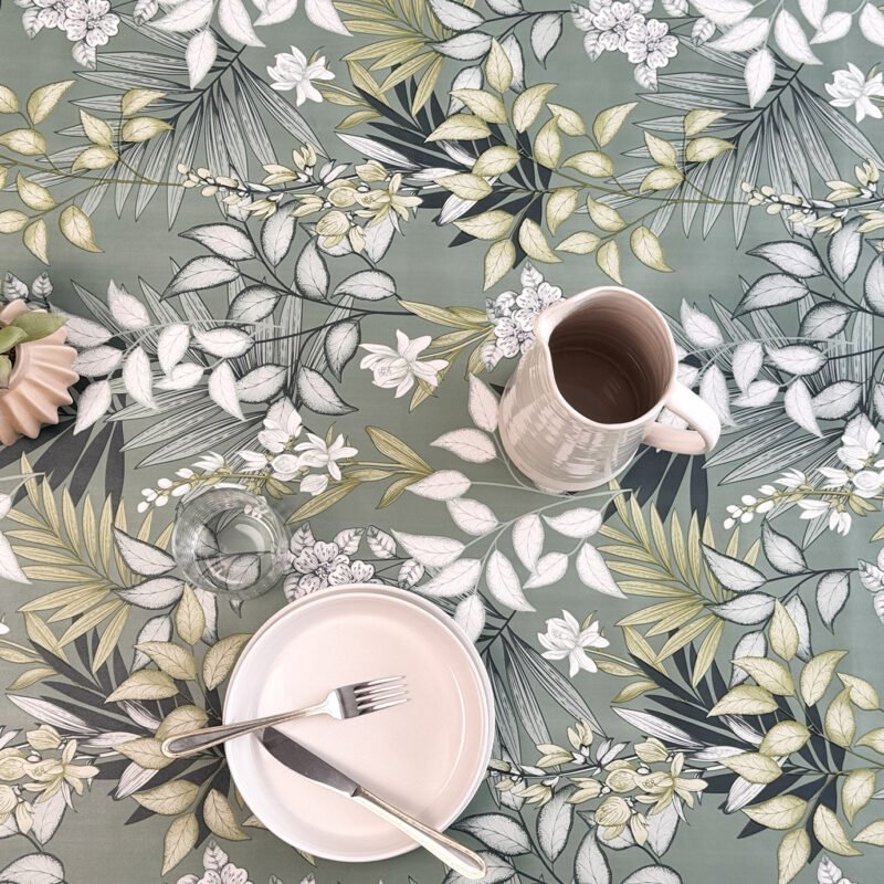 tablier toile cirée adulte Paloma green