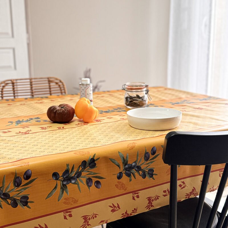 Toile cirée Déco modèle Pignan jaune