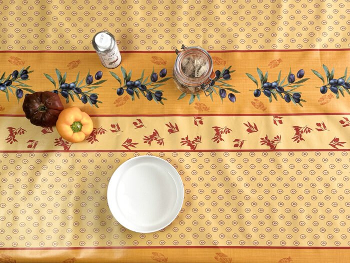 Toile cirée Déco modèle Pignan jaune – Image 3