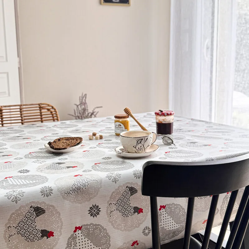 Toile cirée Déco modèle Mano - Toile Ciree Deco Poulette | Ronde des Nappes