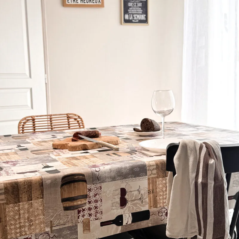 Toile cirée Déco modèle Mano - Toile Ciree Deco Taberne | Ronde des Nappes