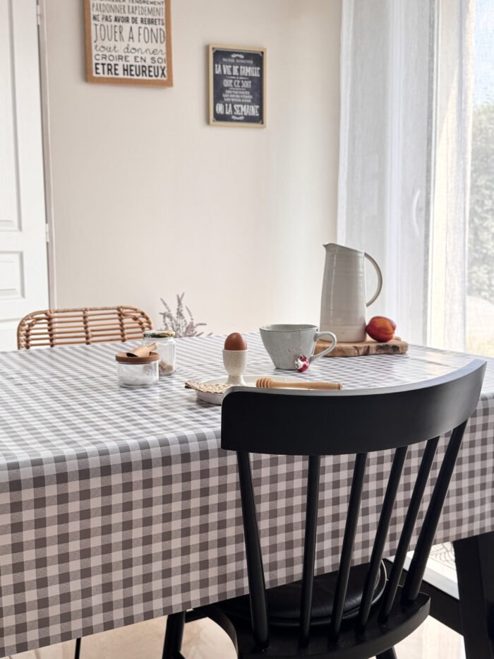 Toile cirée Déco modèle Vichy gris