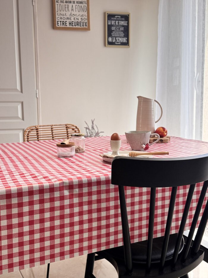 Toile cirée Déco modèle Vichy rouge