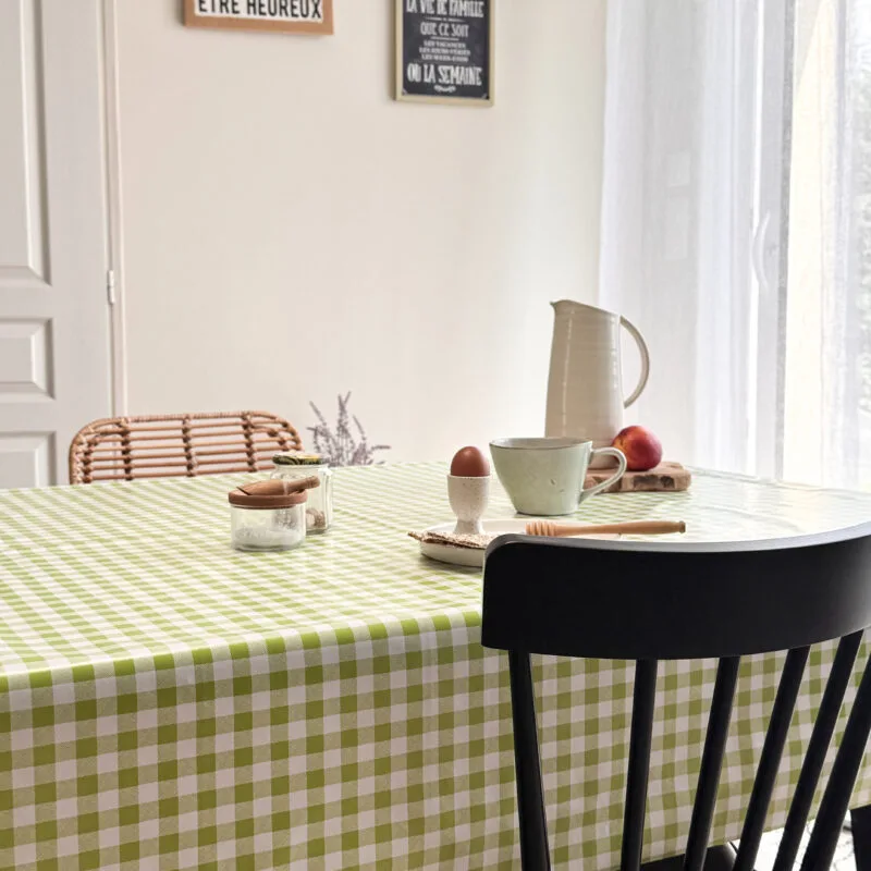 Toile cirée Déco modèle Mano - Toile Ciree Deco Vichy | Ronde des Nappes