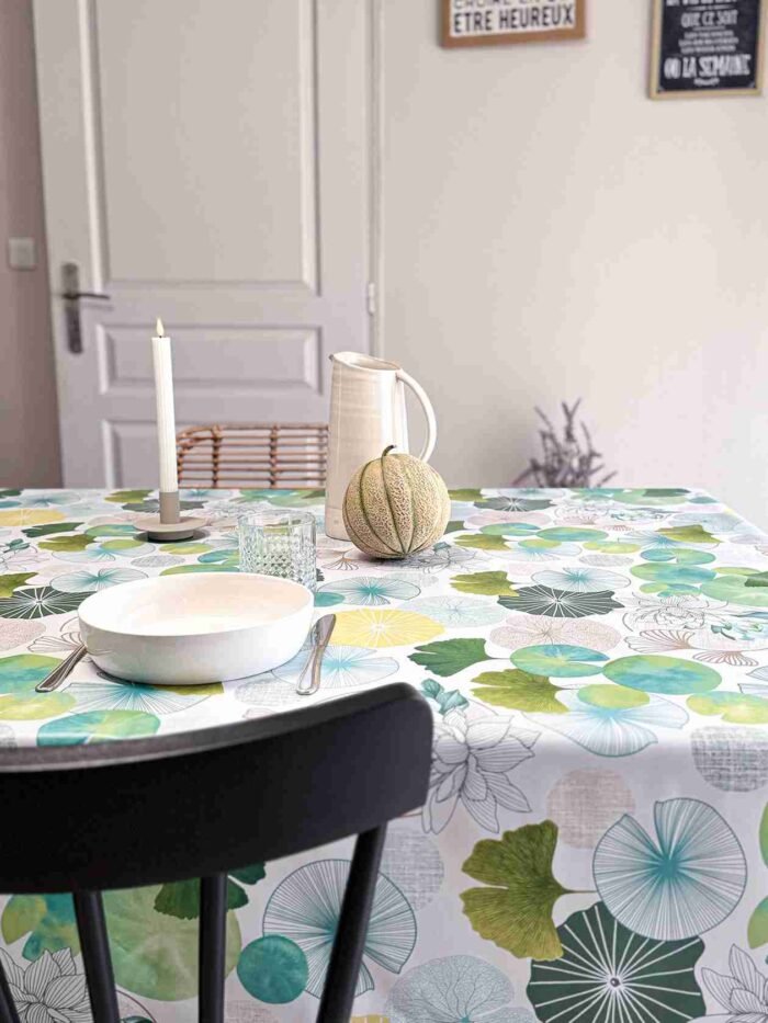 Toile cirée déco Gingko vert – Image 2