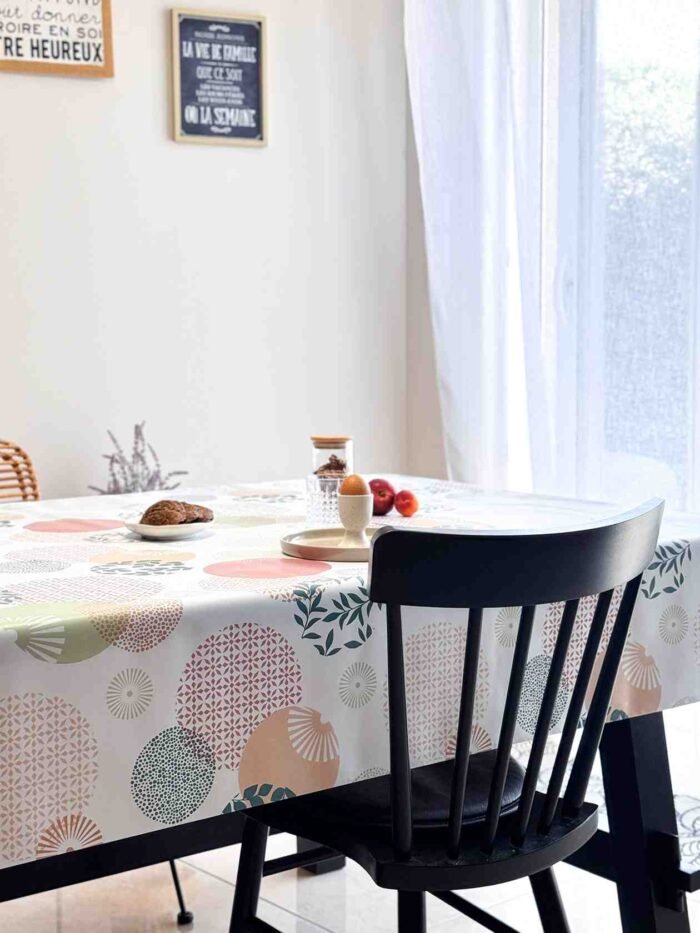 Toile cirée déco Rond pastel