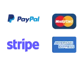 Moyens de paiement sécurisés : Visa, Mastercard, PayPal