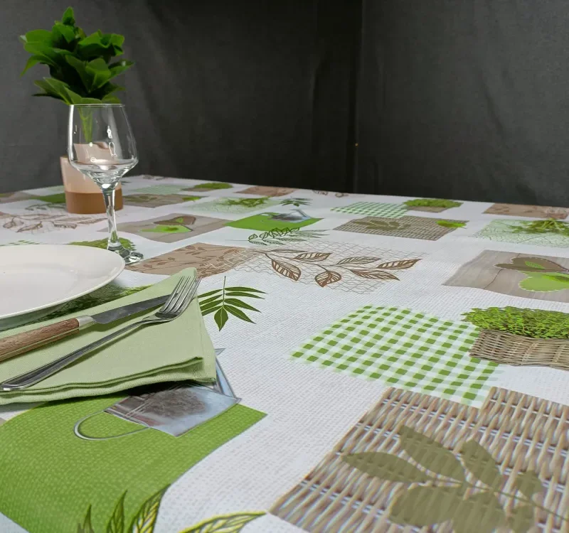 Toile cirée déco Garden vert
