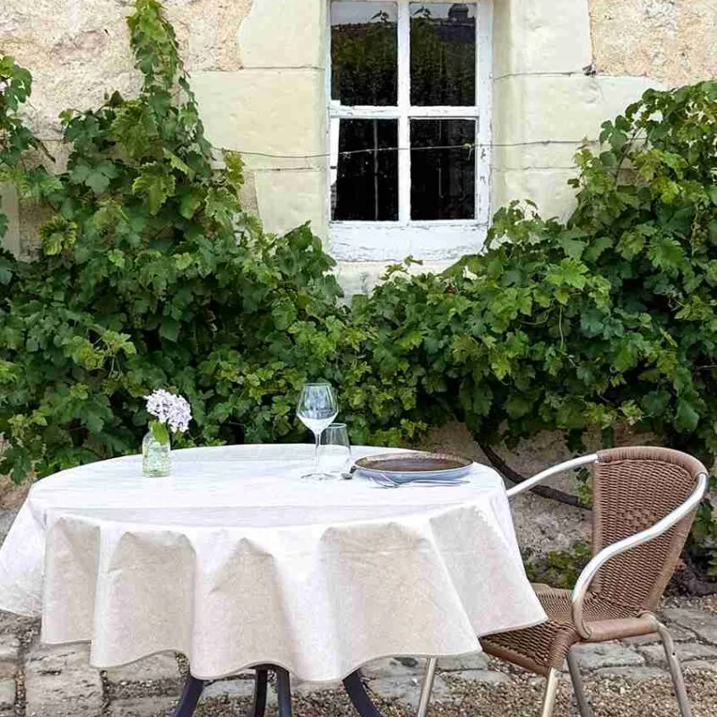 Toile cirée Ampus vert - Toile Ciree Standard Etoffe | Ronde des Nappes
