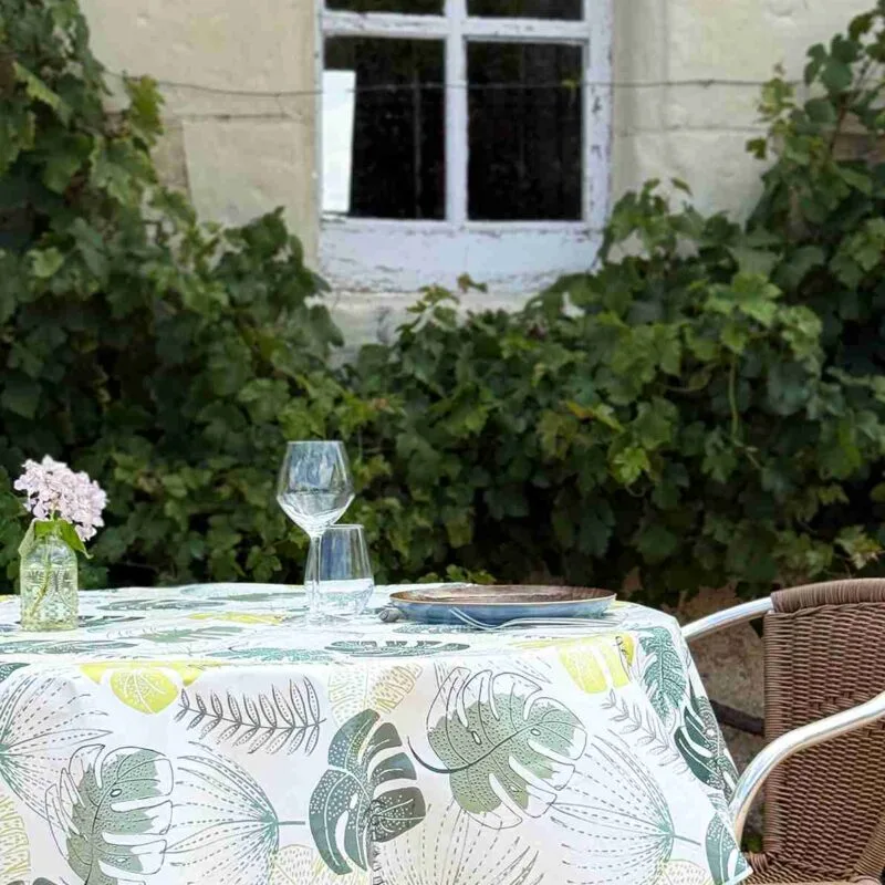 Toile cirée Ampus vert - Toile Ciree Standard Tadao | Ronde des Nappes