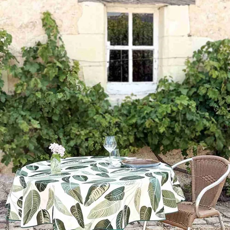 Toile cirée Ampus vert - Toile Ciree Standard Will | Ronde des Nappes