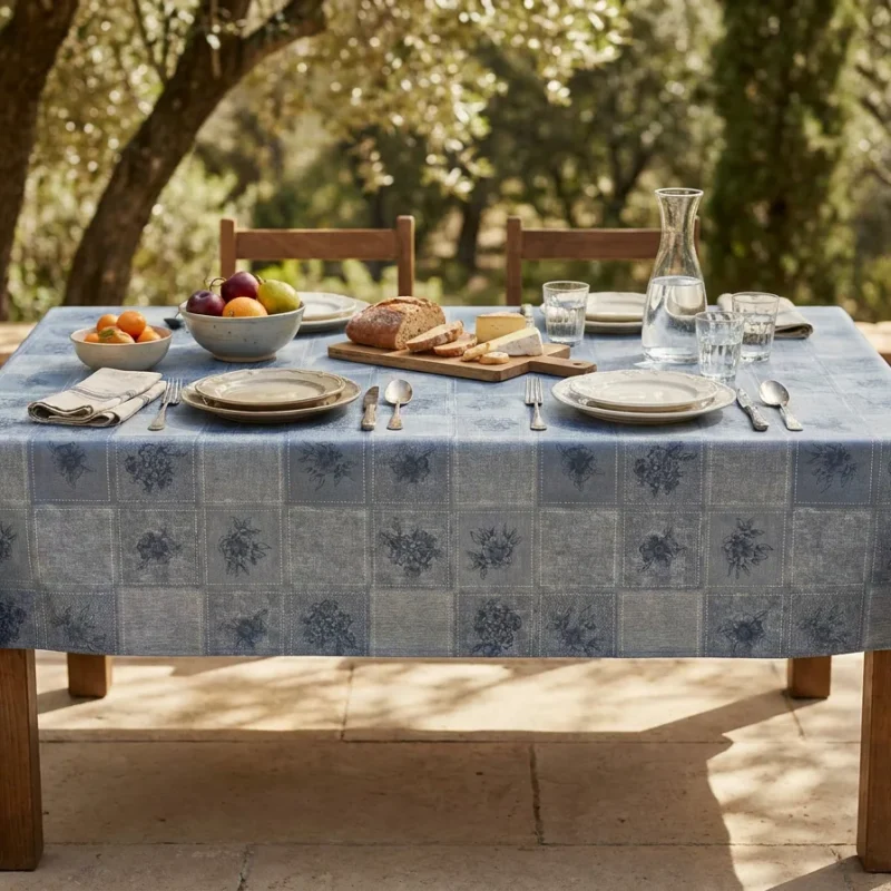 Coton molletonné Bleu fleur