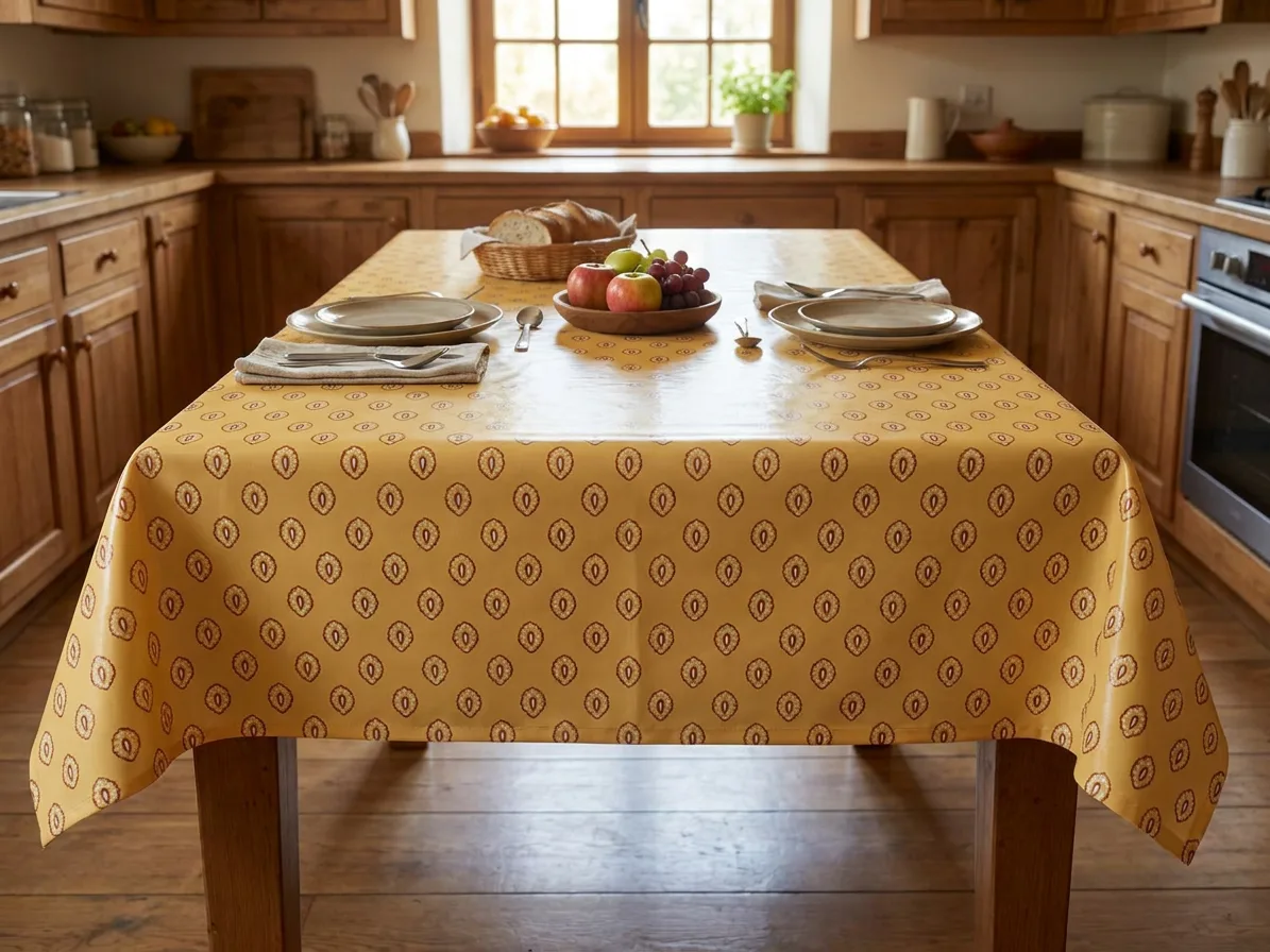Toile cirée Déco modèle Fayence jaune
