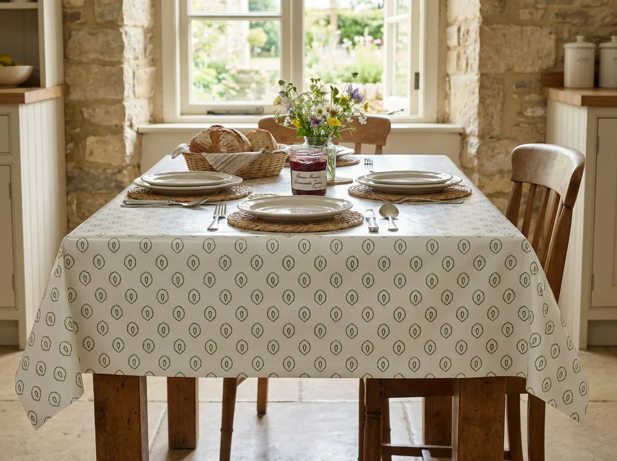 Toile cirée Déco modèle Fayence vert – Image 2
