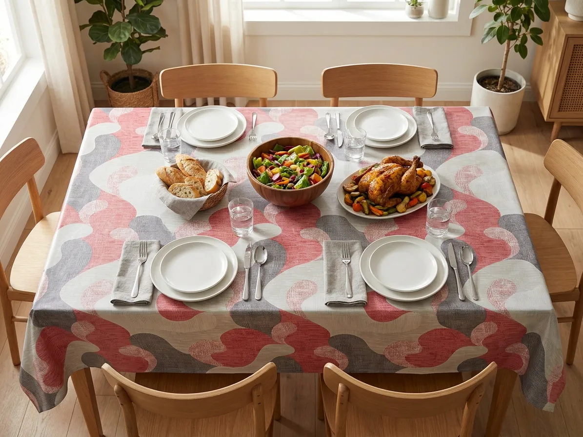 Toile cirée Déco modèle maori rouge – Image 2