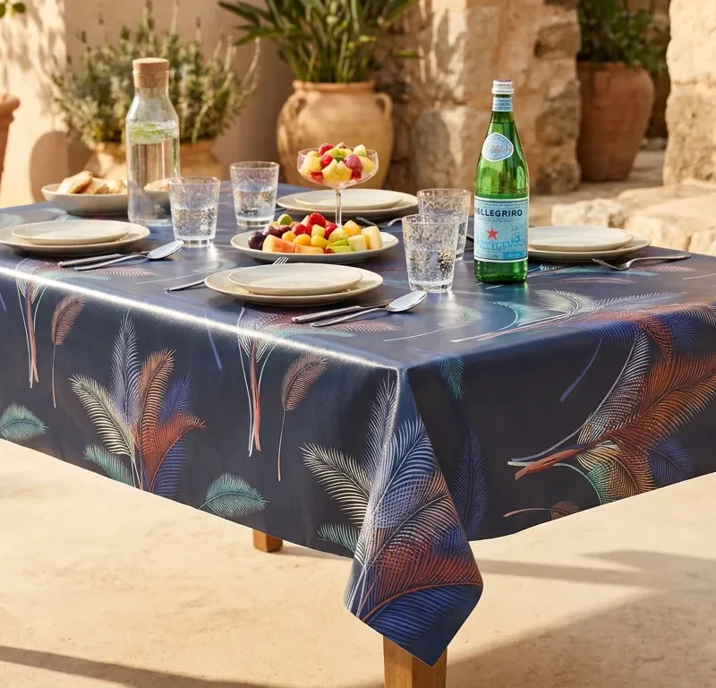 Toile cirée Déco modèle Santiago bleu