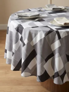 Nappe polyester géométrique Nuance coloris gris – grands aplats graphiques