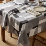 Nappe polyester géométrique Nuance coloris gris – grands aplats graphiques