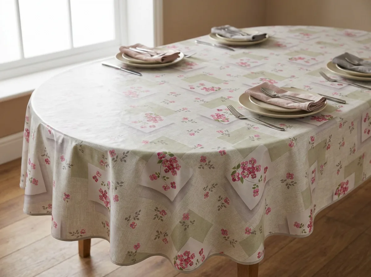 Toile cirée déco beige cerisier – Image 2