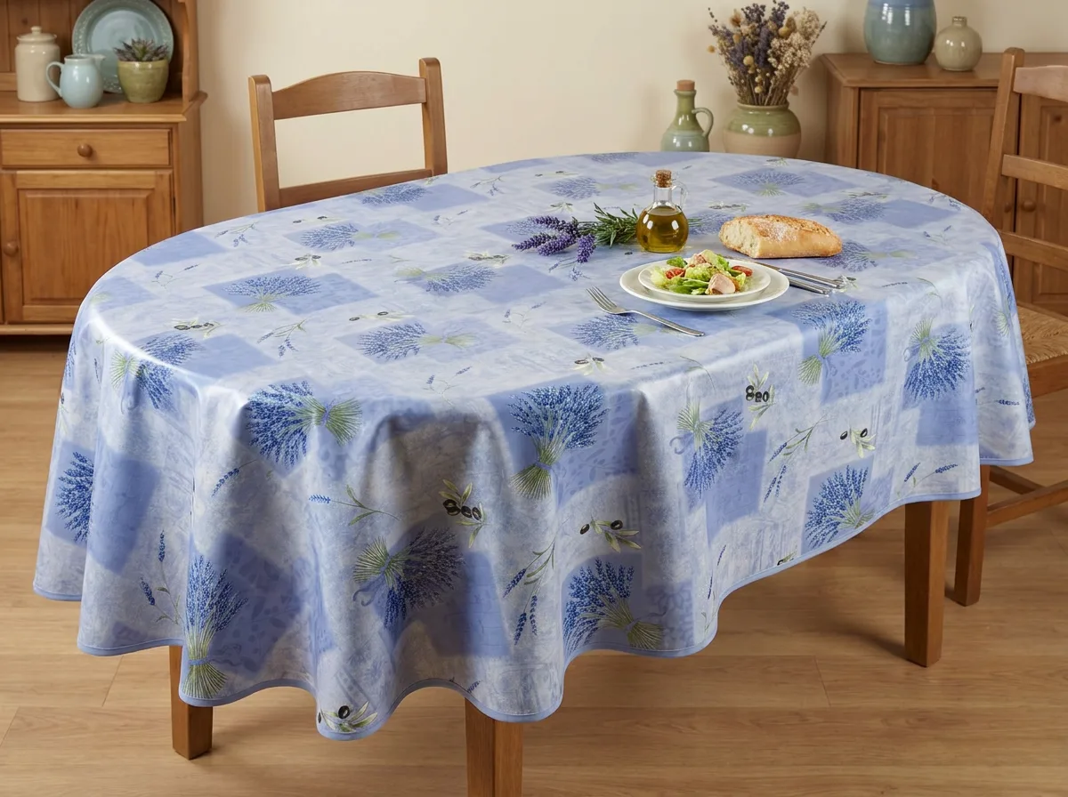 Toile cirée déco Olive bleu – Image 2