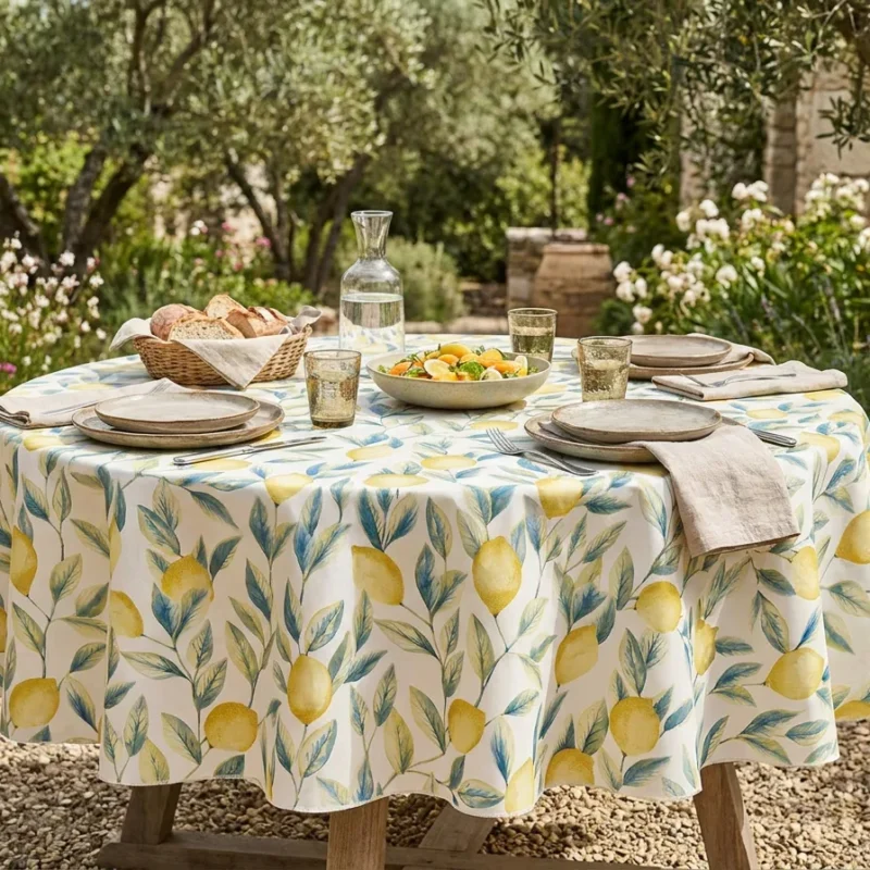 Toile cirée Ronde Citron
