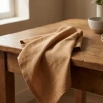 Serviette de table coton caramel 44x44 cm lot de 6 – La Ronde des Nappes