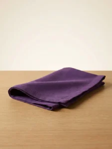 Serviette de table coton aubergine 44x44 cm lot de 6 – La Ronde des Nappes