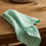 Serviette de table coton vert d'eau 44x44 cm lot de 6 – La Ronde des Nappes