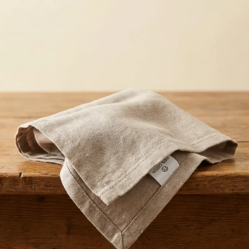 Serviette de table coton gris 44x44 cm lot de 6 – La Ronde des Nappes
