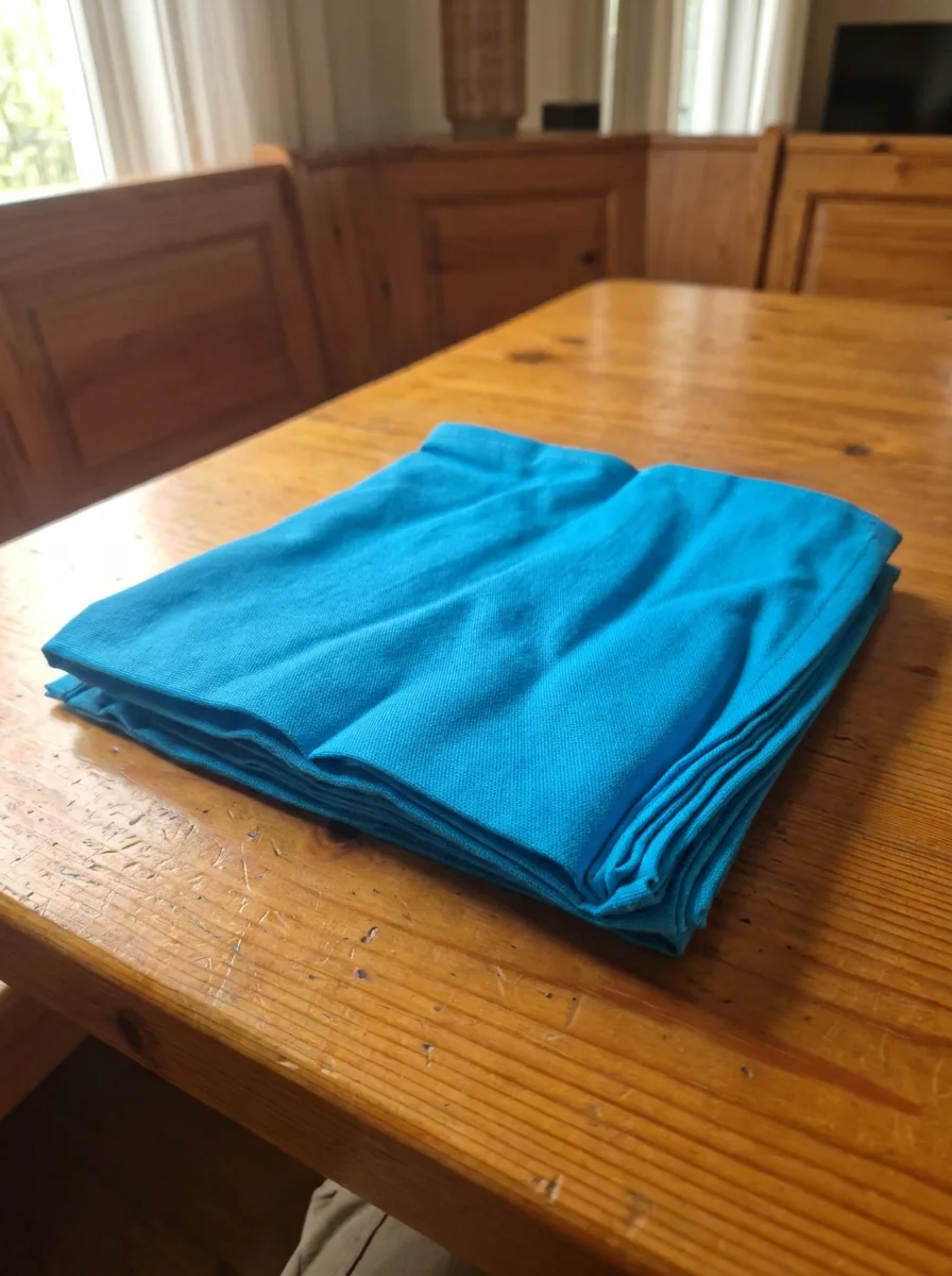 Serviette de table coton bleu pétrole 44x44 cm lot de 6 – La Ronde des Nappes